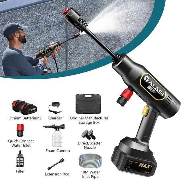 Alt view image 2 of 7 - Wireless High Pressure Car Washing Gun Portable Powerful Car Cleaning Machine