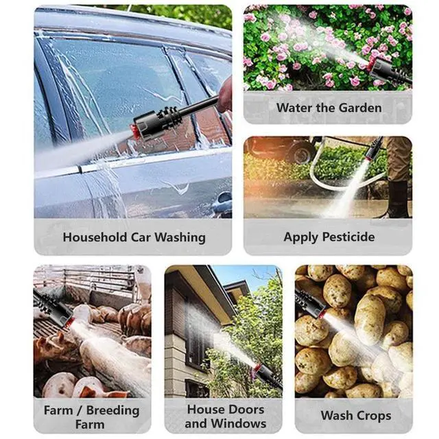 Alt view image 5 of 7 - Wireless High Pressure Car Washing Gun Portable Powerful Car Cleaning Machine