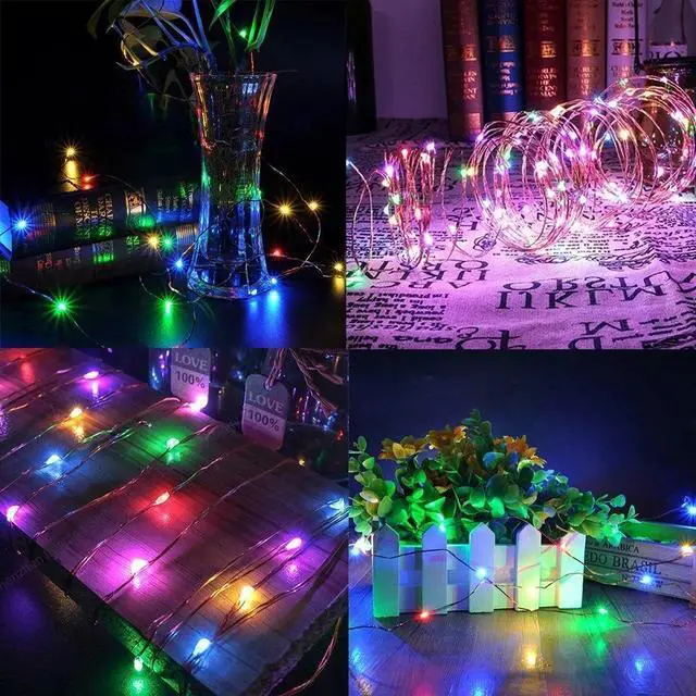 Alt view image 3 of 7 - Set of 2 Solar Fairy String Lights 20M 200 LED Copper Wire Outdoor Garden Decor