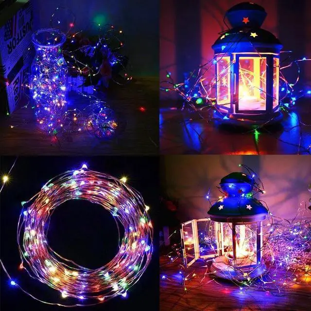 Alt view image 2 of 7 - Set of 2 Solar Fairy String Lights 20M 200 LED Copper Wire Outdoor Garden Decor