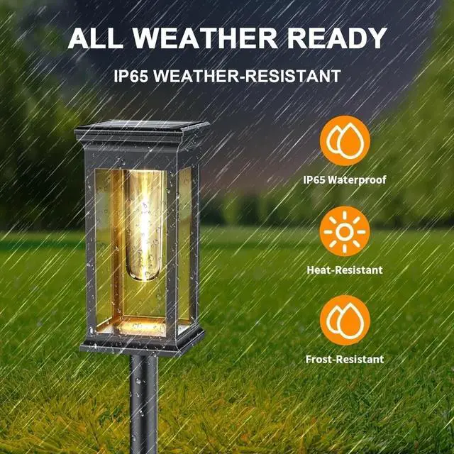 Alt view image 6 of 7 - 6 Pack Solar Garden Lights Warm LED Outdoor Pathway Waterproof Landscape Lamp US