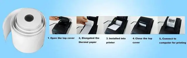 Alt view image 4 of 4 - 50 Rolls 2-1/4"x50' Thermal Paper POS Cash Register Credit Card Terminal Receipt