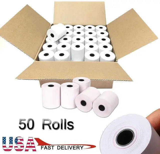 Main image of 50 Rolls 2-1/4"x50' Thermal Paper POS Cash Register Credit Card Terminal Receipt