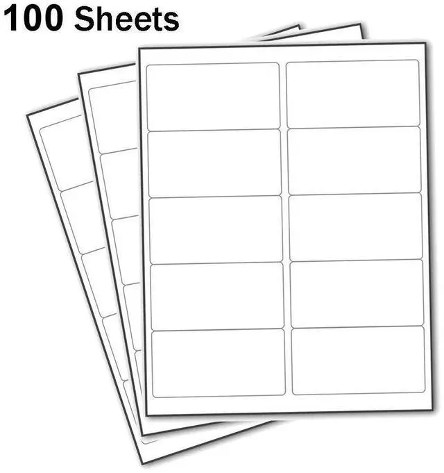 Main image of 1000 Address Shipping Labels Laser Ink Jet 100 Sheets 2"x4" 10-UP 10 Per Sheet
