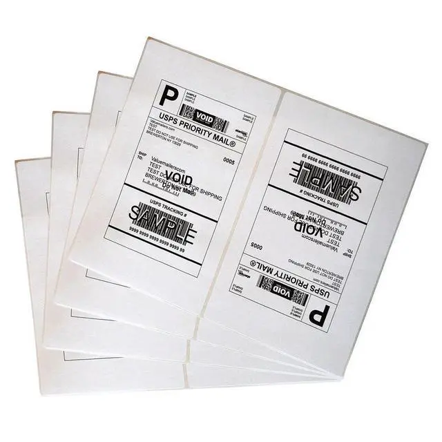 Alt view image 2 of 7 - 1000 Half Sheet Shipping Labels 2 Per Sheet 8.5x5.5 Rounded Corner Self Adhesive