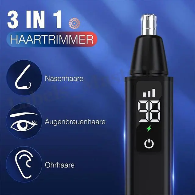 Alt view image 2 of 7 - Men Ear and Nose Hair Trimmer with LED Display Beard Shaver USB Rechargeable US
