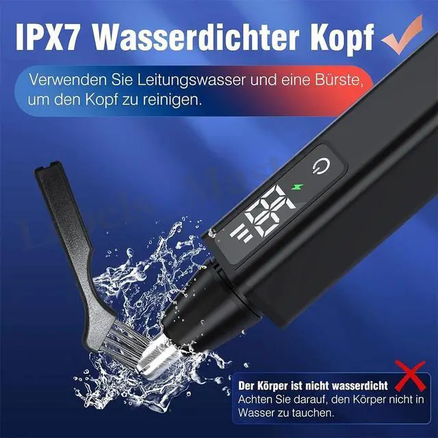 Alt view image 3 of 7 - Men Ear and Nose Hair Trimmer with LED Display Beard Shaver USB Rechargeable US