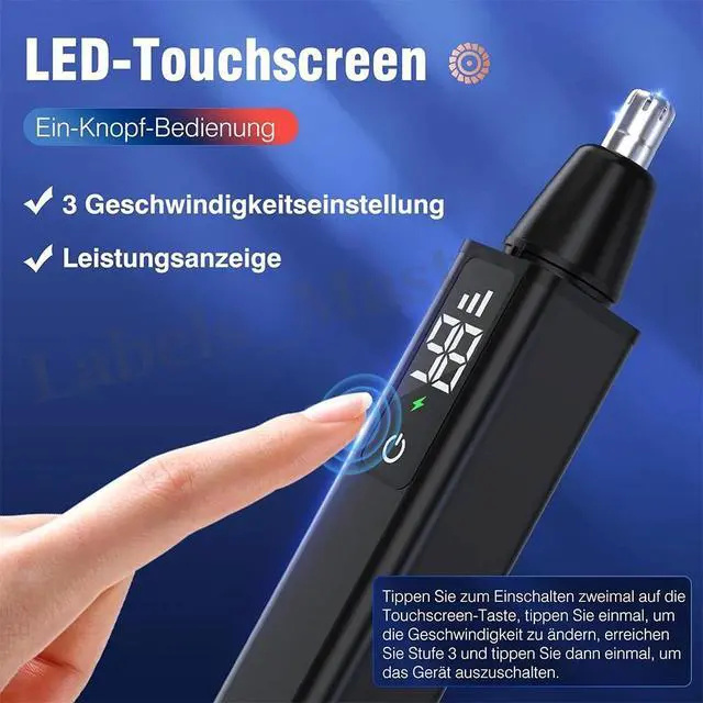 Alt view image 6 of 7 - Men Ear and Nose Hair Trimmer with LED Display Beard Shaver USB Rechargeable US