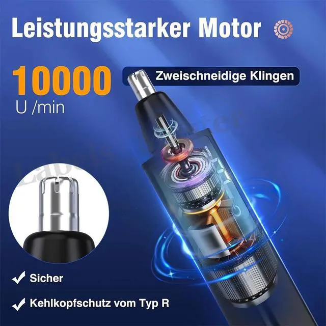 Alt view image 4 of 7 - Men Ear and Nose Hair Trimmer with LED Display Beard Shaver USB Rechargeable US