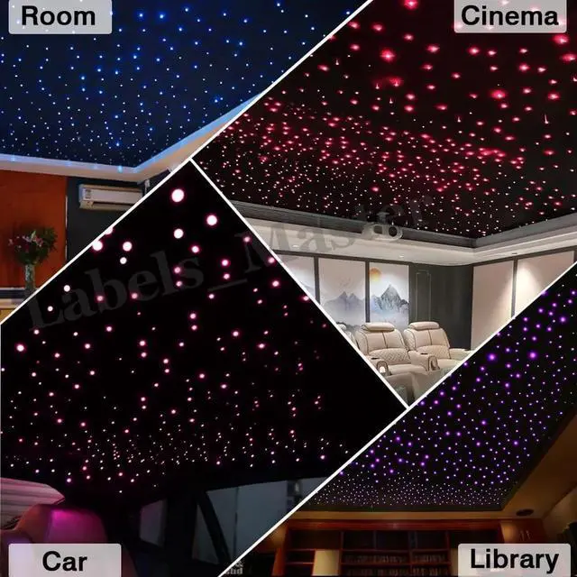 Alt view image 4 of 6 - 500PCS Home Car Headliner Star Light Kit Roof Twinkle Ceiling Lights Fiber Optic