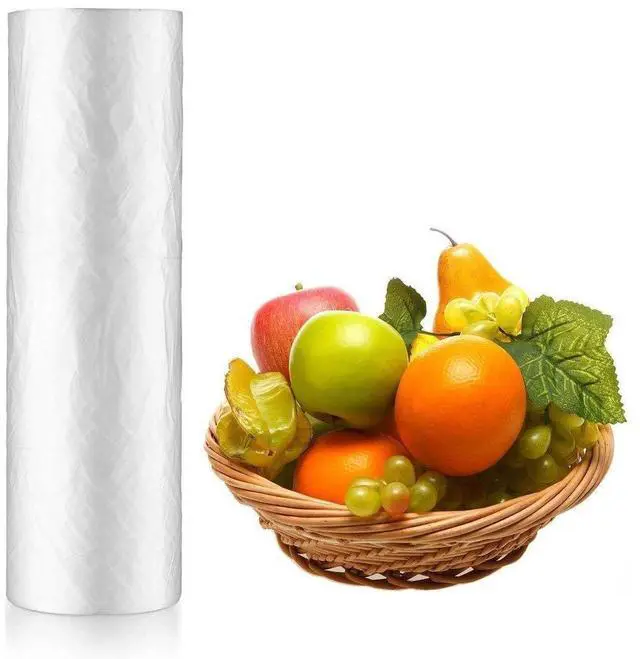Main image of 350 Bags Clear Plastic Produce Bags Roll 14"x20'' for Kitchen Fruit Food Storage