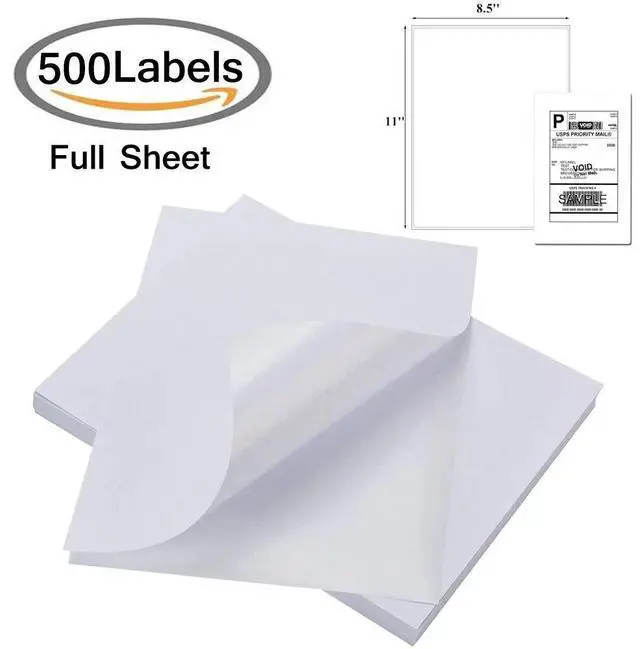 Main image of 500 Full Sheet Blank Address Shipping Labels 8.5"X11" Self Adhesive Laser inkjet
