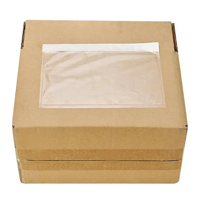 Alt view image 4 of 5 - 100x 7.5 x 5.5 Clear Packing List Pouches Shipping Label Envelopes Self Adhesive