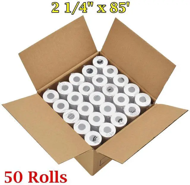 Main image of 50 Rolls Case 2 1/4" x 85' Thermal Cash Register Credit Card POS Receipt Paper