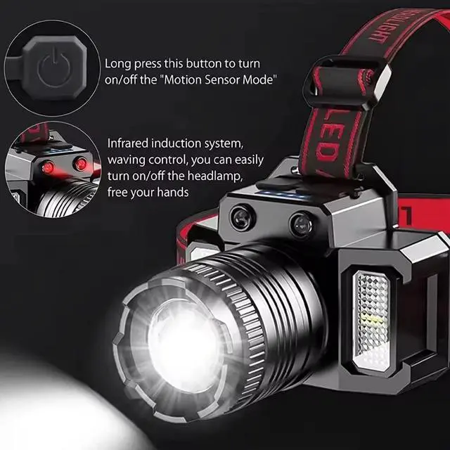Alt view image 6 of 7 - 9900000LM Super Bright LED Headlamp Rechargeable Headlight Flashlight Head Torch