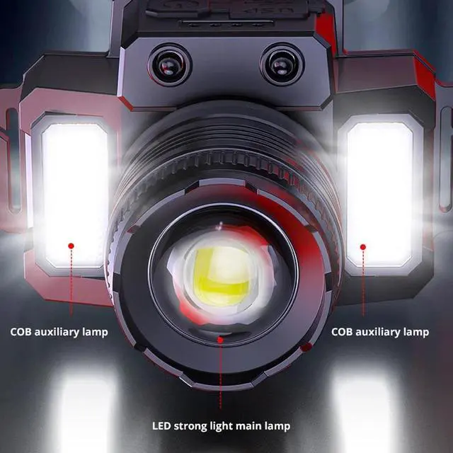 Alt view image 5 of 7 - 9900000LM Super Bright LED Headlamp Rechargeable Headlight Flashlight Head Torch