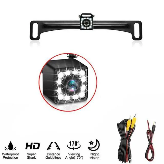 Alt view image 7 of 7 - 170° Car Rear View Backup Camera License Plate Reverse Night Vision Waterproof