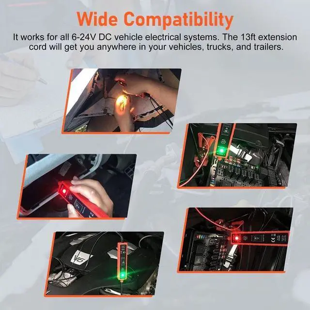 Alt view image 3 of 7 - 6-24V Car Auto Digital Power Probe Circuit Electrical Tester Test Device System