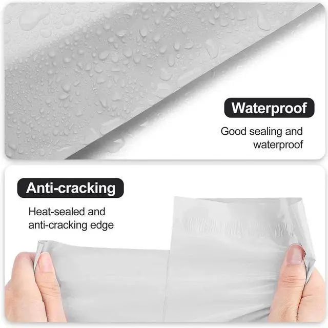 Alt view image 4 of 5 - 100 9x12 Mailing Bags Envelopes White Plastic Poly Mailers Self Sealing 2.5 MIL