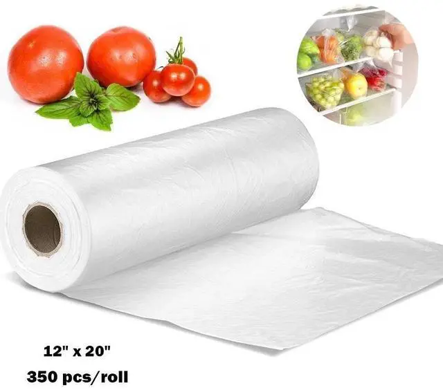 Main image of 350/Roll 12" x 20" Plastic Produce Clear Bag on a Roll - Fruit Vegetable Storage