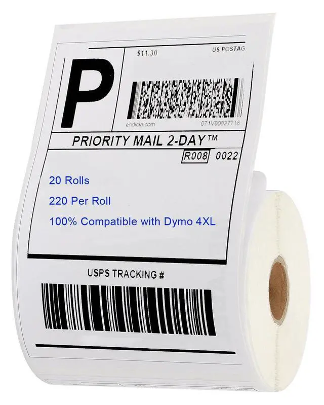 Alt view image 2 of 6 - 20 Rolls 4x6 220/Roll Thermal Labels Compatible Dymo 4XL LabelWriter 1744907