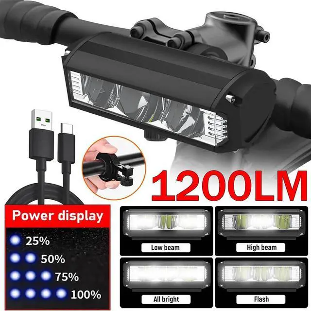 Main image of Waterproof Super Bright LED Bike Light USB Rechargeable Bicycle Front Headlight