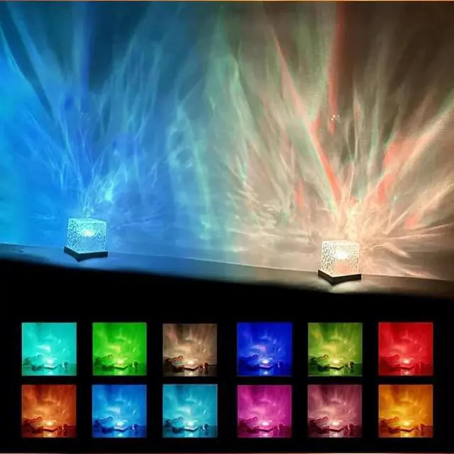 Alt view image 3 of 7 - Ocean Wave Projector Lamp Aurora LED Night Light Bedroom 16 Colors with Remote