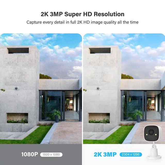 Alt view image 6 of 7 - Mini 2K 2.4GHz WiFi Smart Home Security Camera Human Detection Wireless Audio