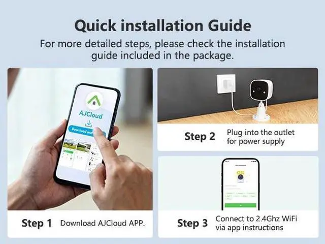 Alt view image 2 of 7 - 2.4G WiFi 2K Baby/Pet Camera Indoor Outdoor Security Camera with 32G SD Card