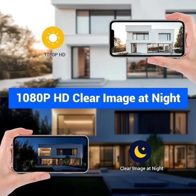 Alt view image 5 of 7 - 2.4G WIFI Security Camera System Outdoor Home Night Vision Wired Cam 1080P HD