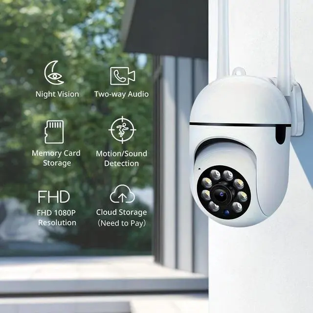 Alt view image 4 of 7 - 2.4G WIFI Security Camera System Outdoor Home Night Vision Wired Cam 1080P HD