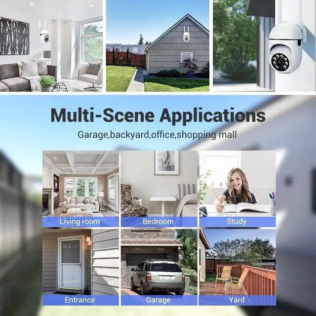 Alt view image 3 of 7 - 2.4G WIFI Security Camera System Outdoor Home Night Vision Wired Cam 1080P HD