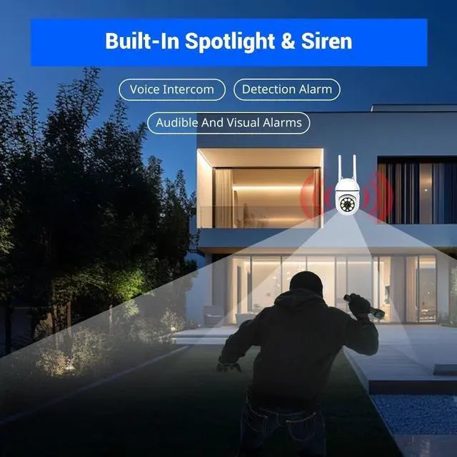 Alt view image 2 of 7 - 2.4G WIFI Security Camera System Outdoor Home Night Vision Wired Cam 1080P HD