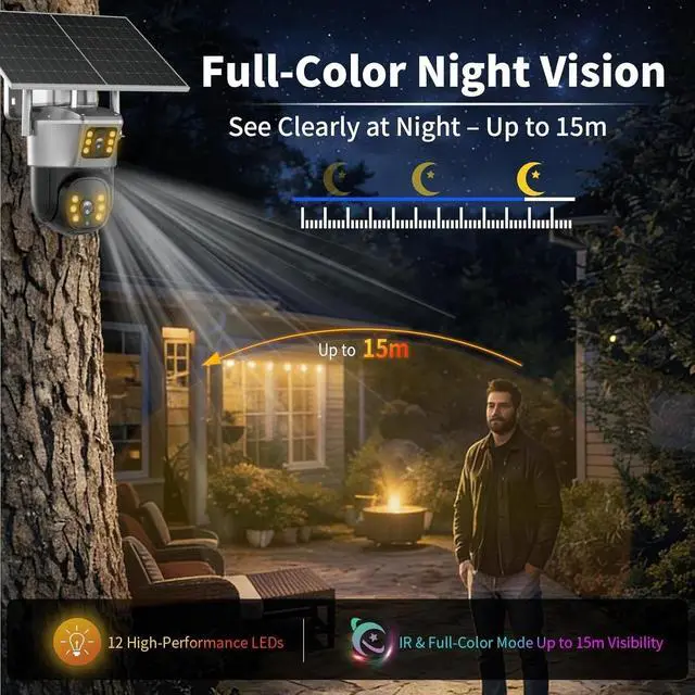 Alt view image 3 of 7 - 4G LTE Cellular Solar Security Camera Wireless Outdoor 2K No WiFi PTZ 360°