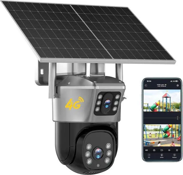Main image of 4G LTE Cellular Solar Security Camera Wireless Outdoor 2K No WiFi PTZ 360°