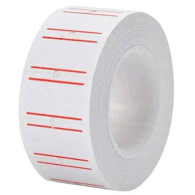 Alt view image 5 of 7 - 10 Rolls 6000 White Price Gun Labels with Red line for Mx-5500 Refill Ink Roller