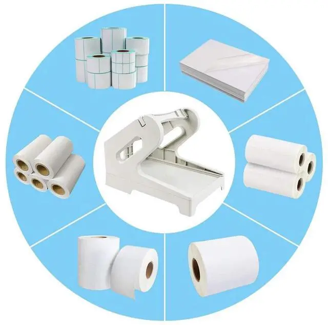 Alt view image 4 of 7 - Thermal Shipping Label Holder for 4x6 Rolls Fanfold Label Desktop Label Printer