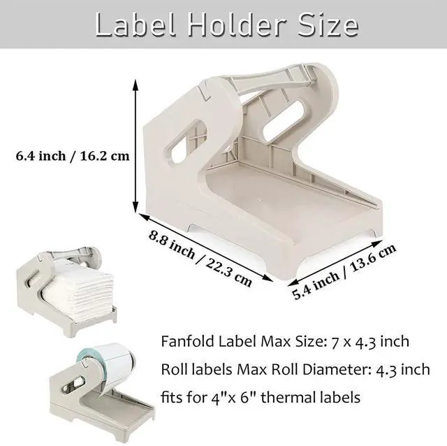 Alt view image 5 of 7 - Thermal Shipping Label Holder for 4x6 Rolls Fanfold Label Desktop Label Printer