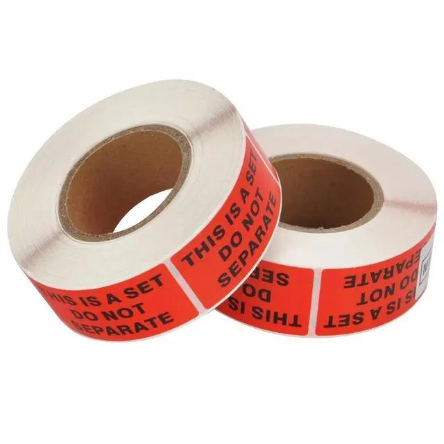 Alt view image 2 of 5 - 2 Rolls THIS IS A SET DO NOT SEPARATE Packaging Labels 1x2 Red Warning Stickers