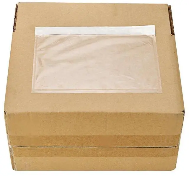 Main image of 100 7.5 x 5.5 Clear Adhesive Top Loading Packing List Shipping Labels Envelopes