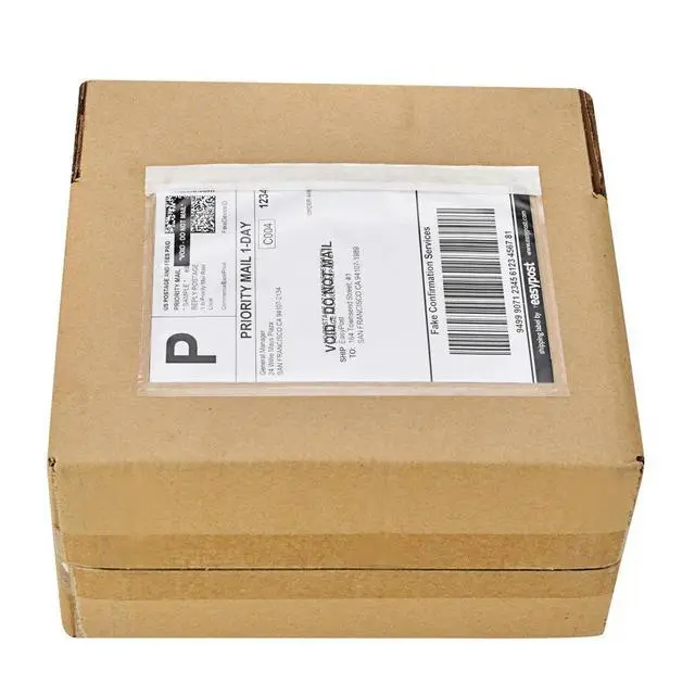 Alt view image 3 of 5 - 100 7.5 x 5.5 Clear Adhesive Top Loading Packing List Shipping Labels Envelopes