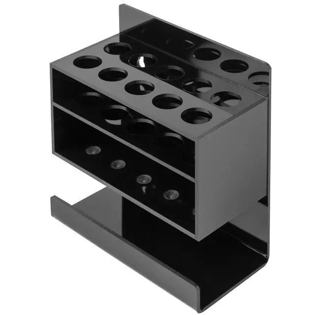 Alt view image 4 of 6 - 2-Tier Black Acrylic 10-Slot Dry Erase Whiteboard Marker and Eraser Wall-Mounted