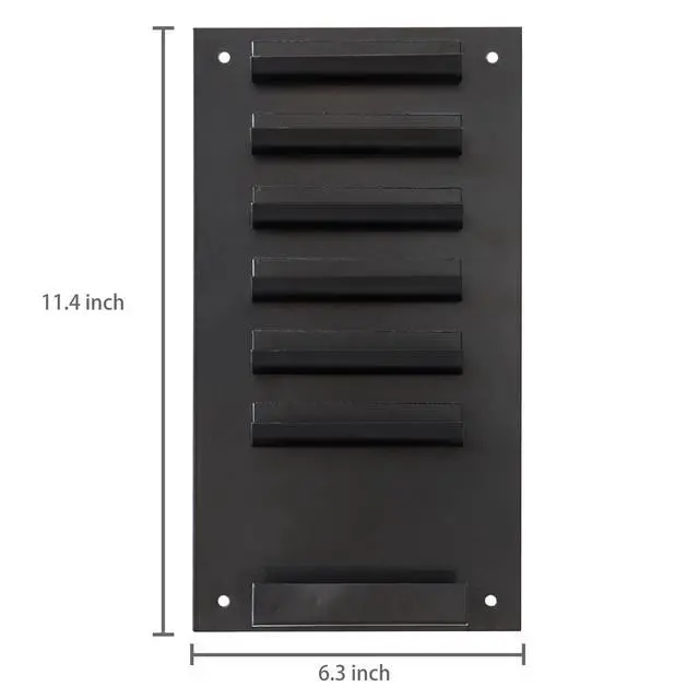 Alt view image 4 of 5 - 6-Slot Wall Mounted Metal Dry Erase Marker & Eraser Vertical Storage, Black