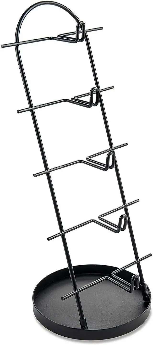 Alt view image 4 of 5 - Black Metal 5-Tier Sunglasses Display Stand with Tray, Retail Eyewear Holder