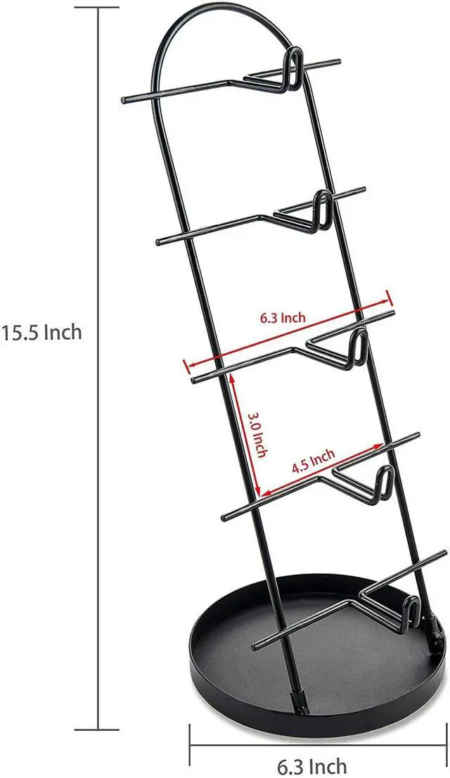 Alt view image 5 of 5 - Black Metal 5-Tier Sunglasses Display Stand with Tray, Retail Eyewear Holder