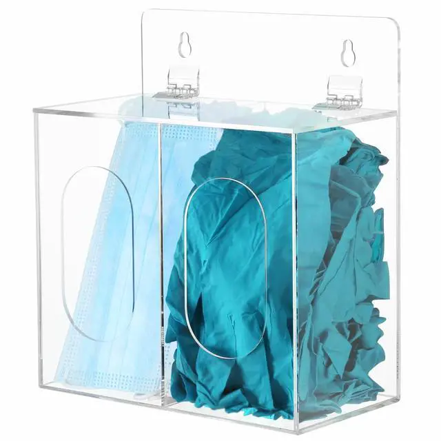 Alt view image 5 of 6 - Clear Acrylic Wall Mounted Medical or Safety Glove Dispenser Holder