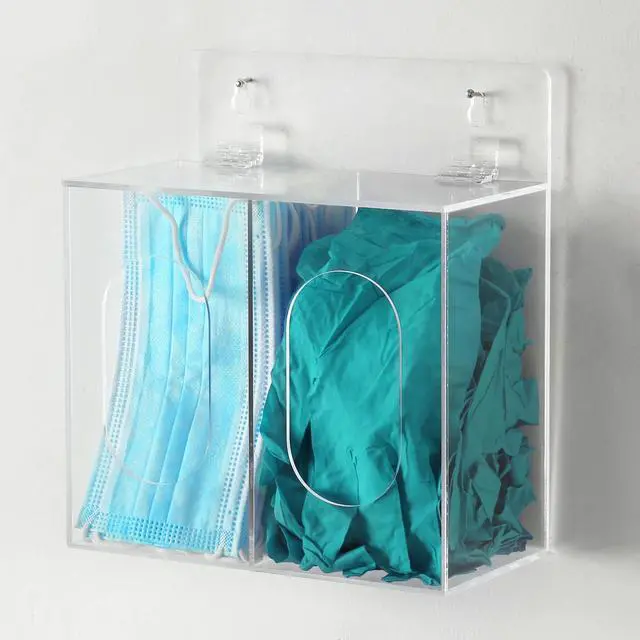 Alt view image 3 of 6 - Clear Acrylic Wall Mounted Medical or Safety Glove Dispenser Holder