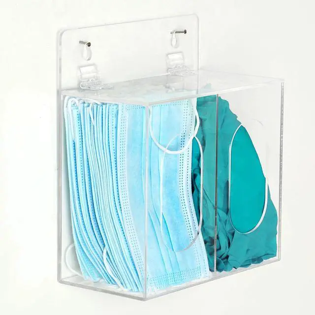 Main image of Clear Acrylic Wall Mounted Medical or Safety Glove Dispenser Holder