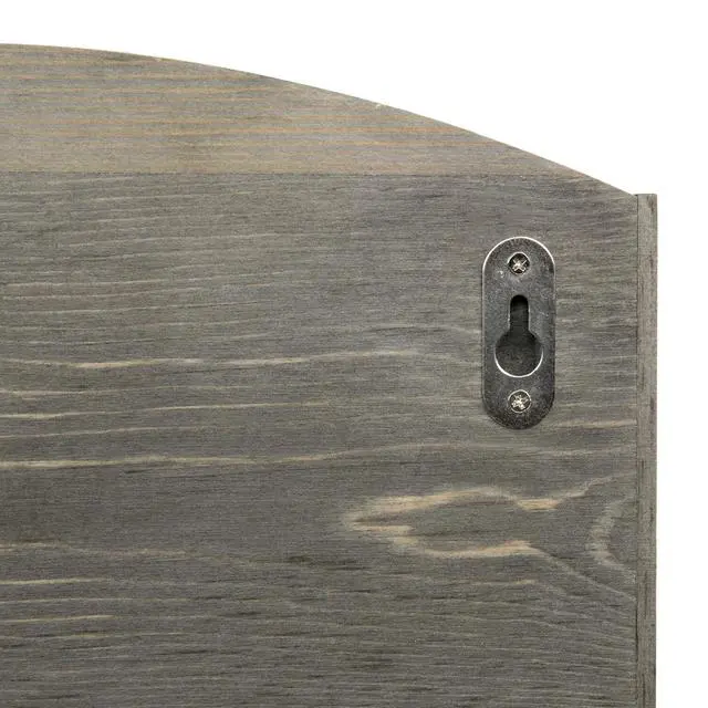 Alt view image 5 of 7 - 2 Slot Vintage Gray Wood Wall Mail Rack with Chalkboard and 8 Key Hooks