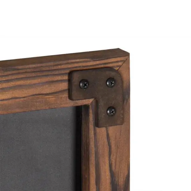 Alt view image 5 of 7 - 12 X 25-Inch Wall-Mounted Erasable Chalkboard with Dark Brown Wood Frame